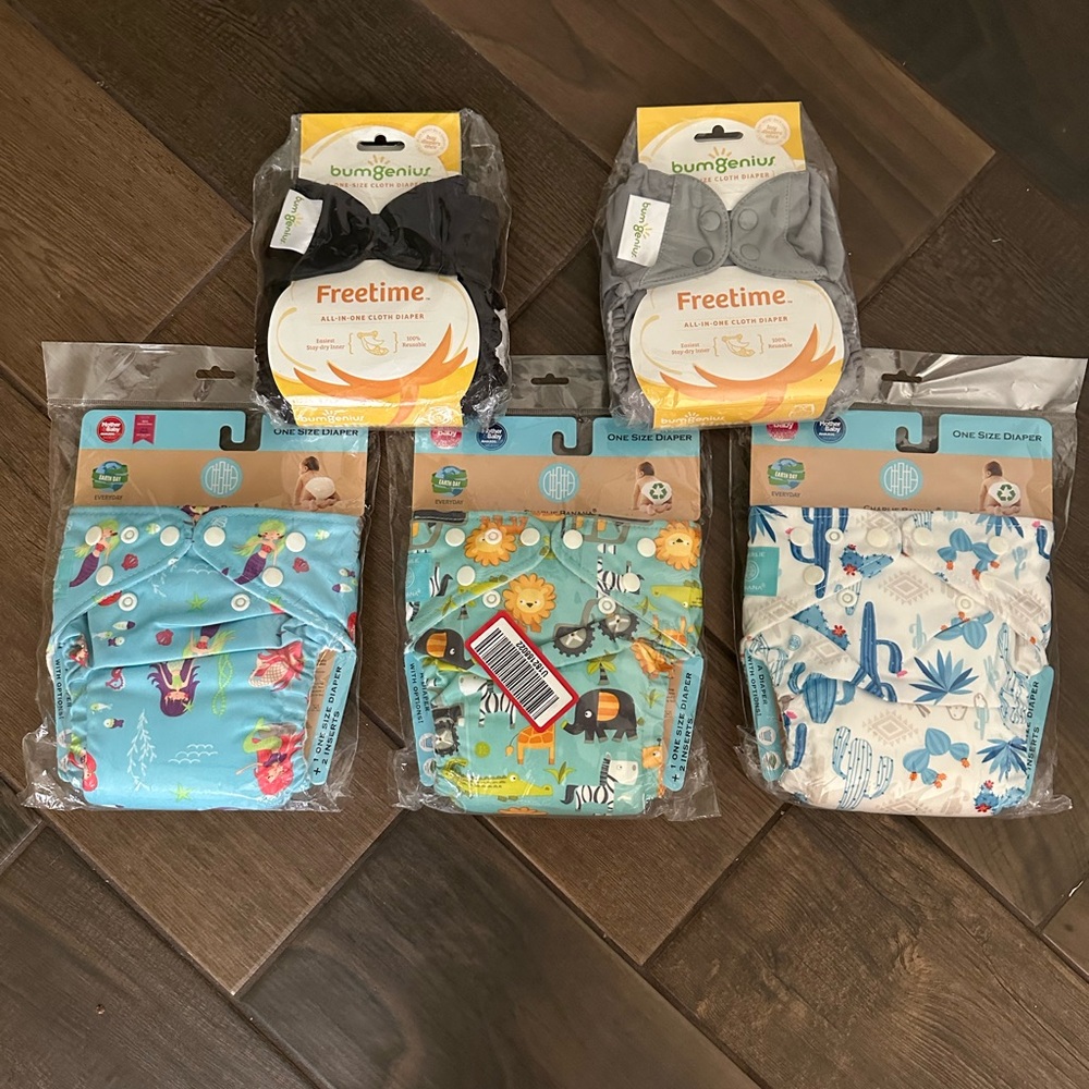 BumGenius Freetime All In One Cloth Diaper - Black & Gray